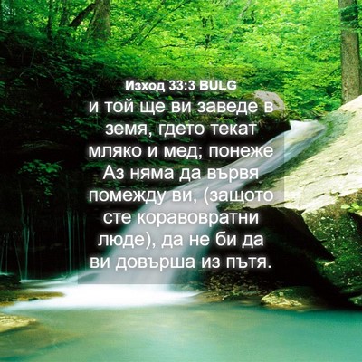 Picture 04 - Изход 33:3 BULG - и той ще ви заведе в земя, - Bible Verse Picture