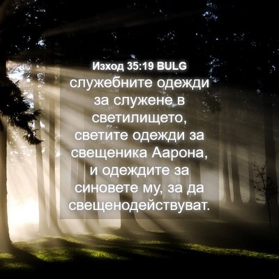 Picture 04 - Изход 35:19 BULG - служебните одежди за - Bible Verse Picture