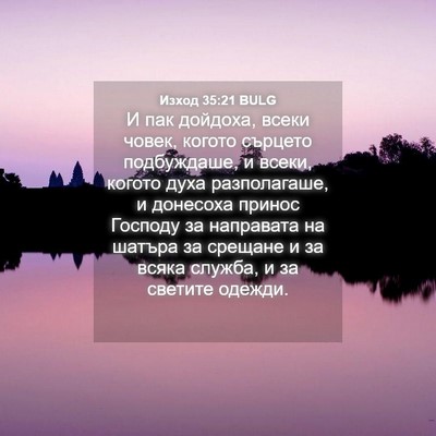 Picture 04 - Изход 35:21 BULG - И пак дойдоха, всеки човек, - Bible Verse Picture