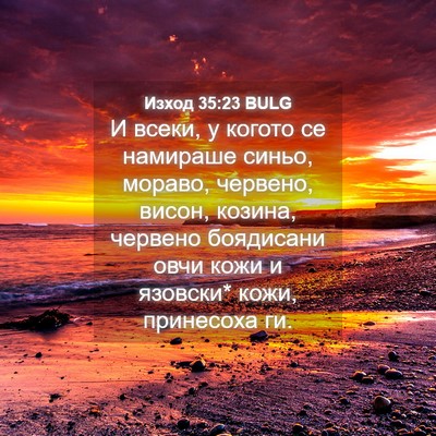 Picture 04 - Изход 35:23 BULG - И всеки, у когото се - Bible Verse Picture