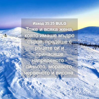 Picture 04 - Изход 35:25 BULG - Тоже и всяка жена, която - Bible Verse Picture