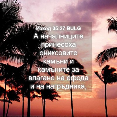 Picture 04 - Изход 35:27 BULG - А началниците принесоха - Bible Verse Picture