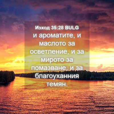 Picture 04 - Изход 35:28 BULG - и ароматите, и маслото за - Bible Verse Picture