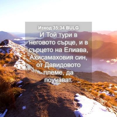 Picture 04 - Изход 35:34 BULG - И Той тури в неговото - Bible Verse Picture