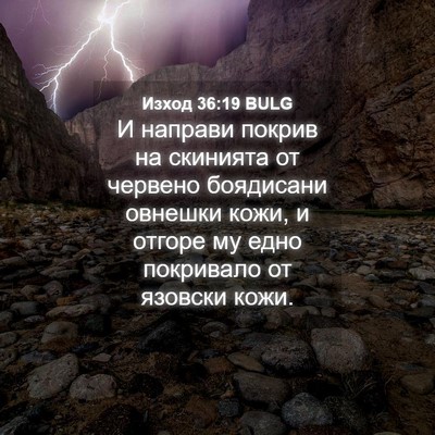 Picture 04 - Изход 36:19 BULG - И направи покрив на - Bible Verse Picture