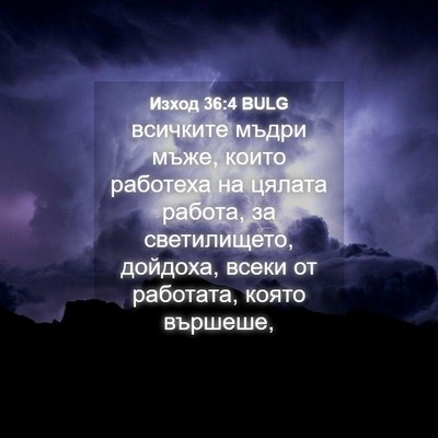 Picture 04 - Изход 36:4 BULG - всичките мъдри мъже, които - Bible Verse Picture