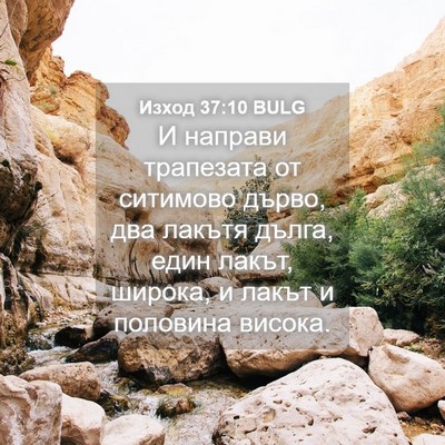 Picture 04 - Изход 37:10 BULG - И направи трапезата от - Bible Verse Picture