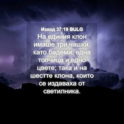 Picture 04 - Изход 37:19 BULG - На единия клон имаше три - Bible Verse Picture