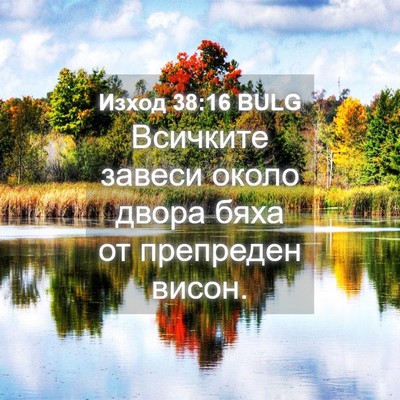 Picture 04 - Изход 38:16 BULG - Всичките завеси около - Bible Verse Picture