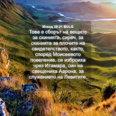 Picture 04 - Изход 38:21 BULG - Това е сборът на вещите за - Bible Verse Picture