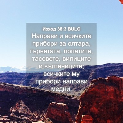 Picture 04 - Изход 38:3 BULG - Направи и всичките прибори - Bible Verse Picture