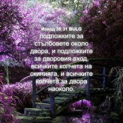 Picture 04 - Изход 38:31 BULG - подложките за стълбовете - Bible Verse Picture