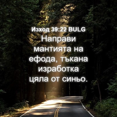 Picture 04 - Изход 39:22 BULG - Направи мантията на ефода, - Bible Verse Picture