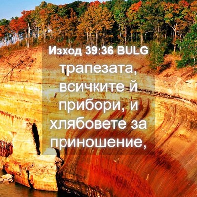 Picture 04 - Изход 39:36 BULG - трапезата, всичките й - Bible Verse Picture