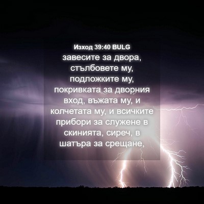 Picture 04 - Изход 39:40 BULG - завесите за двора, - Bible Verse Picture
