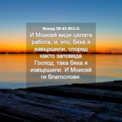 Picture 04 - Изход 39:43 BULG - И Моисей видя цялата - Bible Verse Picture