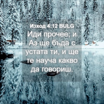 Picture 04 - Изход 4:12 BULG - Иди прочее; и Аз ще бъда с - Bible Verse Picture