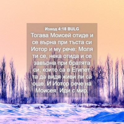 Picture 04 - Изход 4:18 BULG - Тогава Моисей отиде и се - Bible Verse Picture