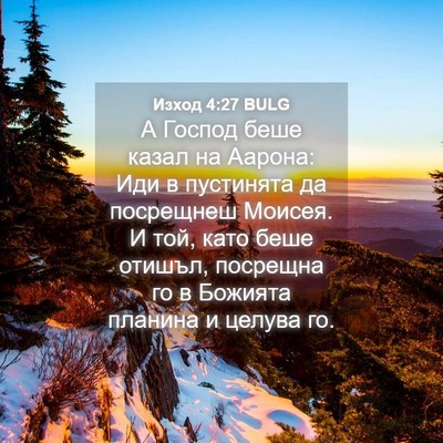 Picture 04 - Изход 4:27 BULG - А Господ беше казал на - Bible Verse Picture