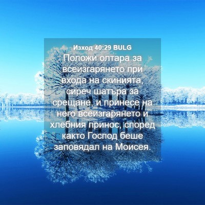 Picture 04 - Изход 40:29 BULG - Положи олтара за - Bible Verse Picture