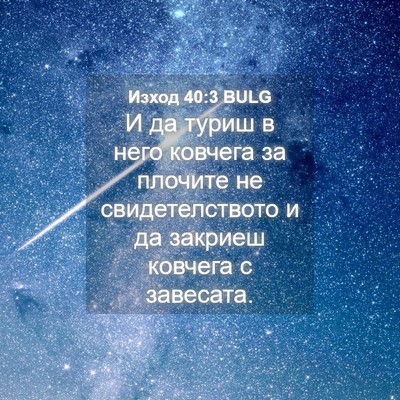 Picture 04 - Изход 40:3 BULG - И да туриш в него ковчега - Bible Verse Picture