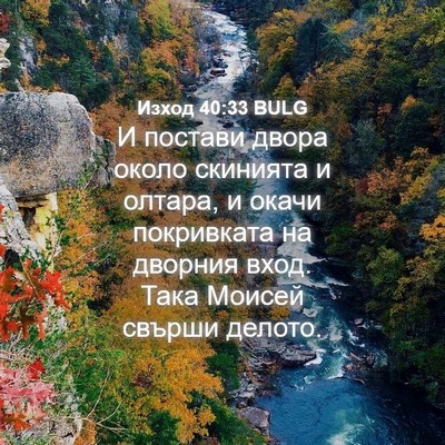 Picture 04 - Изход 40:33 BULG - И постави двора около - Bible Verse Picture