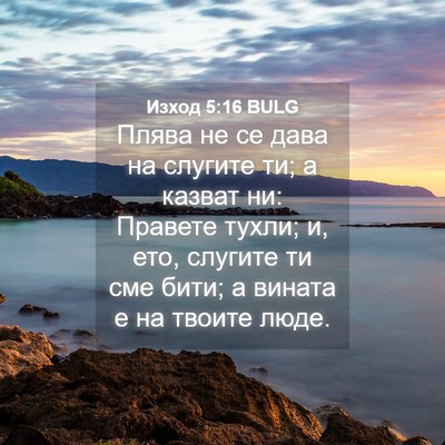 Picture 04 - Изход 5:16 BULG - Плява не се дава на слугите - Bible Verse Picture