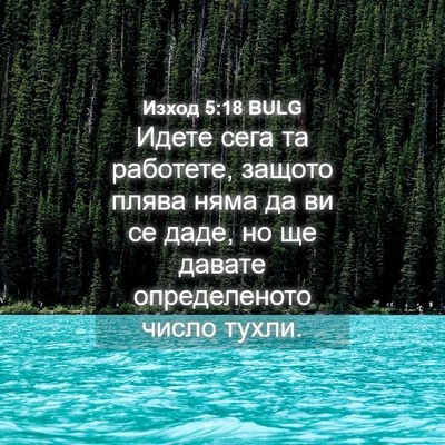 Picture 04 - Изход 5:18 BULG - Идете сега та работете, - Bible Verse Picture