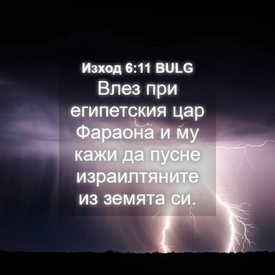 Picture 04 - Изход 6:11 BULG - Влез при египетския цар - Bible Verse Picture