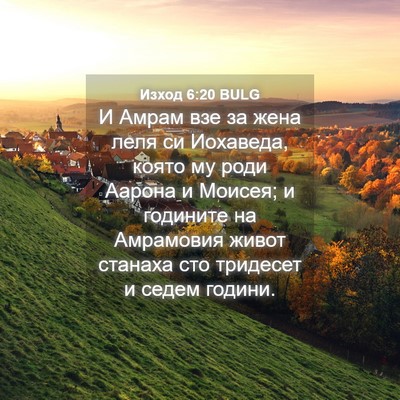 Picture 04 - Изход 6:20 BULG - И Амрам взе за жена леля си - Bible Verse Picture