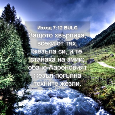 Picture 04 - Изход 7:12 BULG - Защото хвърлиха, всеки от - Bible Verse Picture