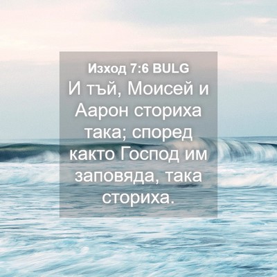Picture 04 - Изход 7:6 BULG - И тъй, Моисей и Аарон - Bible Verse Picture