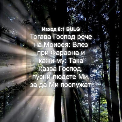 Picture 04 - Изход 8:1 BULG - Тогава Господ рече на - Bible Verse Picture