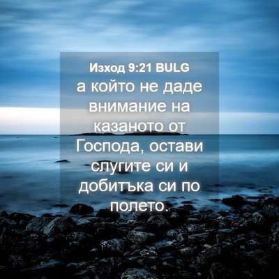 Picture 04 - Изход 9:21 BULG - а който не даде внимание на - Bible Verse Picture