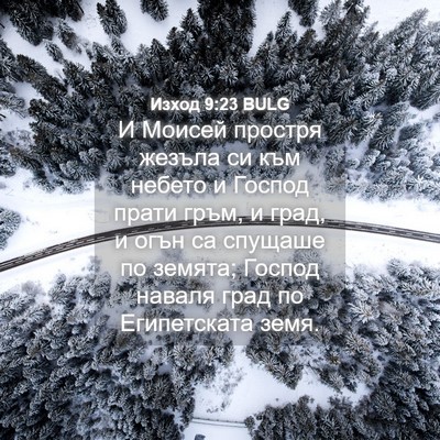Picture 04 - Изход 9:23 BULG - И Моисей простря жезъла си - Bible Verse Picture