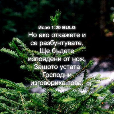 Picture 04 - Исая 1:20 BULG - Но ако откажете и се - Bible Verse Picture