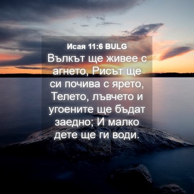 Picture 04 - Исая 11:6 BULG - Вълкът ще живее с агнето, - Bible Verse Picture