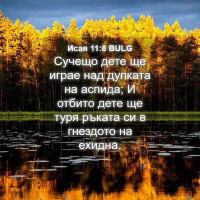 Picture 04 - Исая 11:8 BULG - Сучещо дете ще играе над - Bible Verse Picture