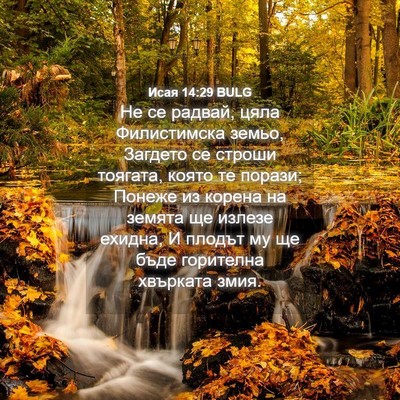Picture 04 - Исая 14:29 BULG - Не се радвай, цяла - Bible Verse Picture