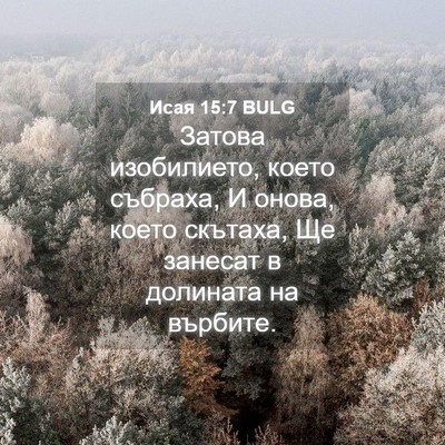 Picture 04 - Исая 15:7 BULG - Затова изобилието, което - Bible Verse Picture