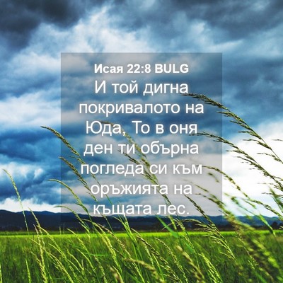 Picture 04 - Исая 22:8 BULG - И той дигна покривалото на - Bible Verse Picture