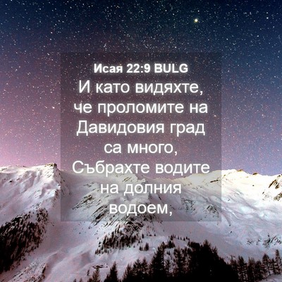 Picture 04 - Исая 22:9 BULG - И като видяхте, че - Bible Verse Picture