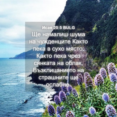 Picture 04 - Исая 25:5 BULG - Ще намалиш шума на - Bible Verse Picture