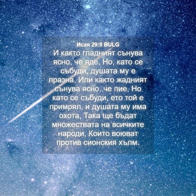 Picture 04 - Исая 29:8 BULG - И както гладният сънува - Bible Verse Picture