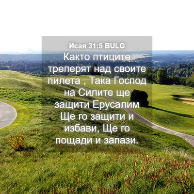 Picture 04 - Исая 31:5 BULG - Както птиците треперят над - Bible Verse Picture