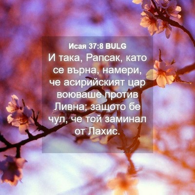 Picture 04 - Исая 37:8 BULG - И така, Рапсак, като се - Bible Verse Picture