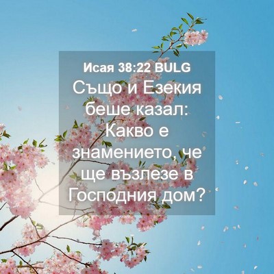 Picture 04 - Исая 38:22 BULG - Също и Езекия беше казал: - Bible Verse Picture