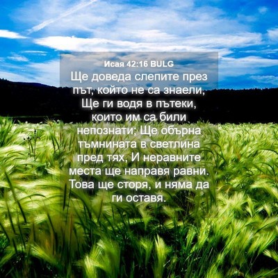 Picture 04 - Исая 42:16 BULG - Ще доведа слепите през път, - Bible Verse Picture