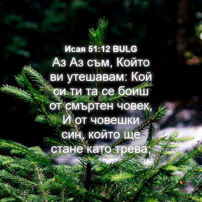 Picture 04 - Исая 51:12 BULG - Аз Аз съм, Който ви - Bible Verse Picture