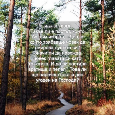 Picture 04 - Исая 58:5 BULG - Такъв ли е постът, който Аз - Bible Verse Picture
